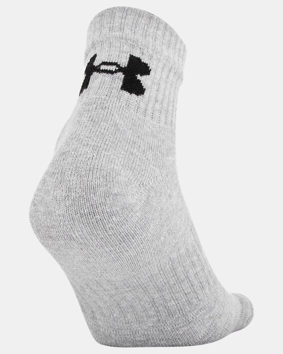 Unisex UA Training Cotton Quarter 6-Pack Socks, Gray, pdpMainDesktop image number 4